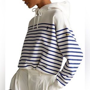 Polo Ralf Lauren white and blue stripped hoodie